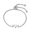 Adjustable 304 Stainless Steel Box Chain Slider Bracelets BJEW-JB10218-1