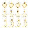 ARRICRAFT 12Pcs 3 Styles Brass Pendants KK-AR0003-49-1