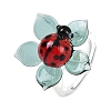 Rotatable Handmade Lampwork Rings RJEW-P158-02B-4