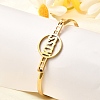 201 Stainless Steel Flat Round Link Bangles for Women LS-BJEW-R014-01G-02-1