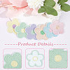 Macaron Color 5-Petal Flower Shape Iron on/Sew on Computerized Embroidery Polyester Clothing Patches DIY-WH0401-62-6