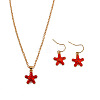 Alloy Enamel Pendant Necklaces & Dnagle Earrings Sets PW-WGBD6F2-02-1