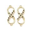 Brass Micro Pave Cubic Zirconia Heart Infinity Connector Charms KK-P350-12G-01-4