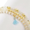 3Pcs 3 Style Natural White Jade & Moonstone & Synthetic Hematite Beaded Stretch Bracelets Set BJEW-JB09120-5