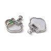 Brass & Shell & Clear Cubic Zirconia Charms KK-G497-18P-2