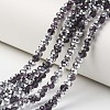 Electroplate Transparent Glass Beads Strands EGLA-A034-T6mm-M11-1