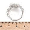 Brass Micro Pave Cubic Zirconia Cuff Rings for Women RJEW-Z113-48P-3