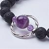 Natural Lava Rock Beads Stretch Bracelets BJEW-JB02838-3