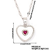 Chic Heart-shaped Brass Clear Cubic Zirconia Pendant Dapped Chain Necklace for Women UE8896-6-1