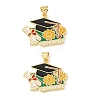 Graduation Season Brass Enamel Pendants KK-CBAF2EC-03G-C05-1