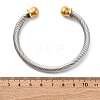 304 Stainless Steel Cuff Bangles BJEW-P310-17GP-5