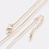 Long-Lasting Plated Brass Snake Chain Necklaces X-NJEW-K112-04G-NF-1