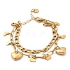 304 Stainless Steel Multi-Strand Charm Bracelets BJEW-C089-02G-4