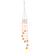 Flower Round Glass Beads Tassel Hanging Suncatchers for Window Garden Outdoor Decoration HJEW-WH20020-007A-1