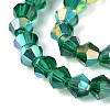 AB Color Plated Transparent Glass Beads Strands GLAA-G127-01-01F-4