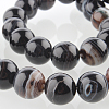 Natural Banded Agate Round Bead Strands G-E235-02-1