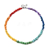 Dyed Natural Freshwater Shell Nuggets Beaded Chakra Necklaces NJEW-JN05486-4