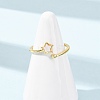 Brass Micro Pave Cubic Zirconia Cuff Rings for Women RJEW-K309-39B-G-2