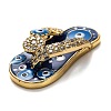 Brass Clear Cubic Zirconia Pendants KK-B028-10G-B-3