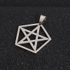 Boy Jewelry Original Color 304 Stainless Steel Pentagon with Pentagram Pendants X-STAS-I032-209-2