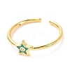 Star Golden Cuff Rings for Women KK-G404-09-2