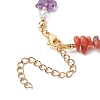 Chakra Natural Rose Quartz & Amethyst & Apatite & Aquamarine & Green Aventurine & Tiger Eye & Carnelian Chip Beaded Bracelets for Women BJEW-JB11740-02-4