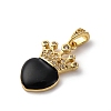Brass Cubic Zirconia Pendants ZIRC-H122-01G-03-2