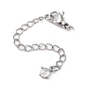 Brass with Cubic Zirconia Chain Extender LS-KK-B102-43P-1