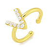 Rack Plating Brass Open Cuff Rings for Women RJEW-F162-01G-V-1
