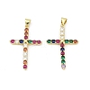 Brass Micro Pave Cubic Zirconia Pendants KK-D317-105G-01-1