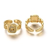 Brass Micro Pave Clear Cubic Zirconia Cuff Rings RJEW-H541-01C-G-1