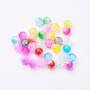 Two Tone Transparent Crackle Acrylic Beads CACR-R009-8mm-M-2