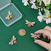 4Pcs Bees Alloy Glass Brooch JEWB-ME0001-18-3