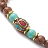 3Pcs 3 Style Natural & Synthetic Mixed Gemstone & Wood Stretch Bracelets Set with Indonesia Beaded for Women BJEW-JB08421-7