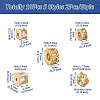 Spritewelry 10Pcs 5 Styles Brass Clear Cubic Zirconia Beads KK-SW0001-02-13