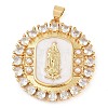 Rack Plating Brass Micro Pave Clear Cubic Zirconia Pendants KK-P287-36D-G-1