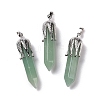 Natural Green Aventurinee Big Pointed Pendants G-E059-03AS-05-1