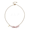 Natural Mixed Gemstone Chip and Round Beaded Pendant 304 Stainless Steel Cable Chain Necklaces for Women NJEW-JN05741-5