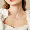 1Pc Glass Rondelle Beaded Necklaces NJEW-LP0007-23Z-1