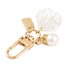 Cute Shell Shape & Round ABS Plastic Pendant Decoration HJEW-L028-01G-2