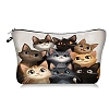 Polyester Cartoon Cute Cat Printed Cosmetic Zipper Clutch Bags PW-WGABF03-04-1