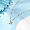 Clear Cubic Zirconia Word Yes Pendant Necklace NJEW-JN04330-01-5