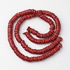 Natural Coconut Flat Round Bead Strands COCB-O003-10D-2