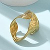 Ion Plating(IP) 304 Stainless Steel Open Cuff Ring for Women RJEW-M025-03G-3