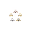 DICOSMETIC 5Pcs 5 Colors White Imitation Pearl with Rhinestone Bee Brooch Pin JEWB-DC0001-10-6
