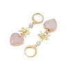 Natural Mixed Gemstone Heart & Bowknot Drop Earrings EJEW-JE05388-11