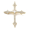 Brass Micro Pave Clear Cubic Zirconia Pendants KK-L228-01G-04-1