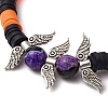 2Pcs 2 Styles Halloween Dyed Natural Fire Crackle Agate & Quartz & Polymer Clay Beaded Stretch Bracelet Sets BJEW-JB10898-4