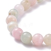 Natural Morganite Round Beads Stretch Bracelet for Teen Girl Women BJEW-JB07061-6