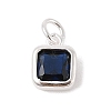 925 Sterling Silver Pave Cubic Zirconia Square Charms with Jump Rings and 925 Stamp STER-D288-05S-03-1